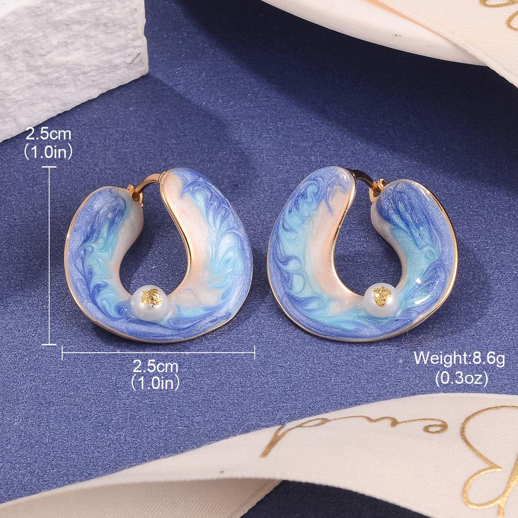 Retro flower earrings temperament three-dimensional diamond-set gradual change enamel color drip oil advanced new stud earrings women