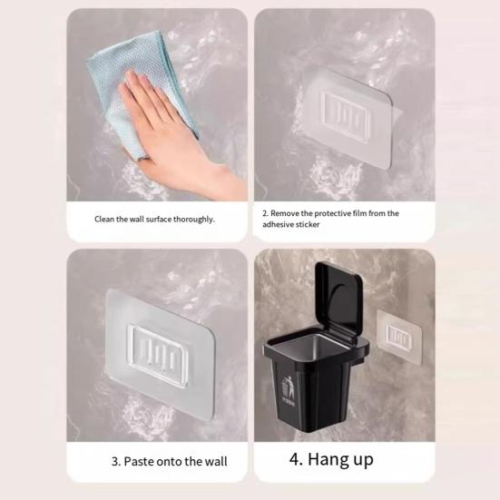 Trash Can Ashtray with Lid Removable Stainless Steel Inner Heavy Duty No Drill Wall Mount Home Office Countertop Decorative Ash Holder Storage Box