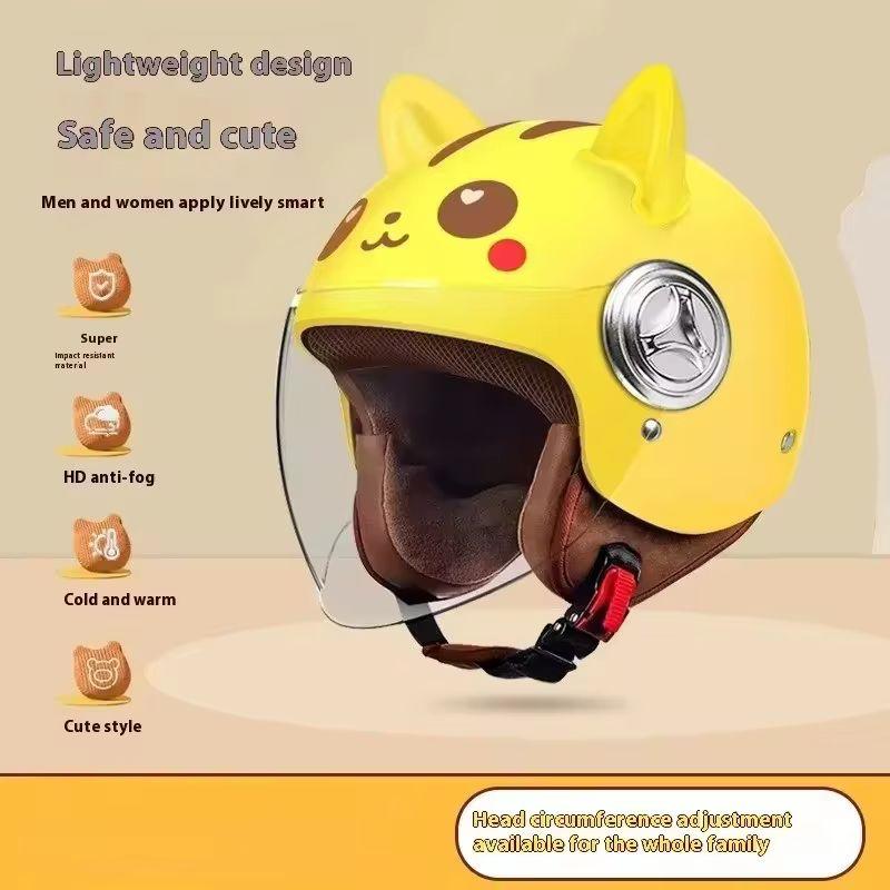 Child Kid Electric Vehicle Safety Helmet Children Four Seasons Universal Half Helmet Cute Cartoon Motorcycle Safety Helmets