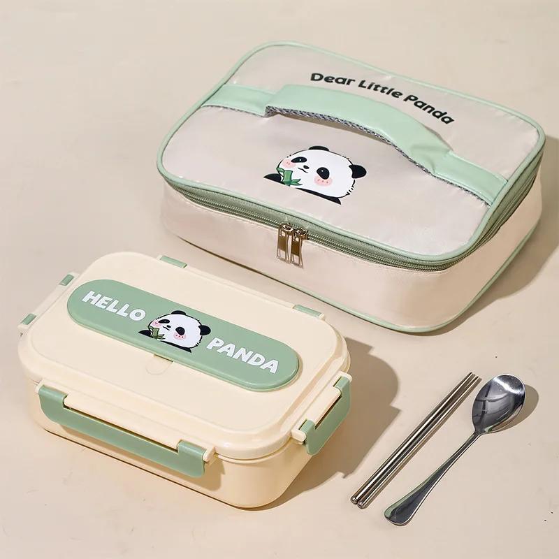Panda Bento Box for Kids Double Layered Thickening Sealed Compartmentalized Lunch Box Easy To Clean Food Preservation Containers