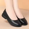 Soft-soled work shoes women's black single shoes one-word buckle strap flat-soled round head work women's leather shoes women's shoes