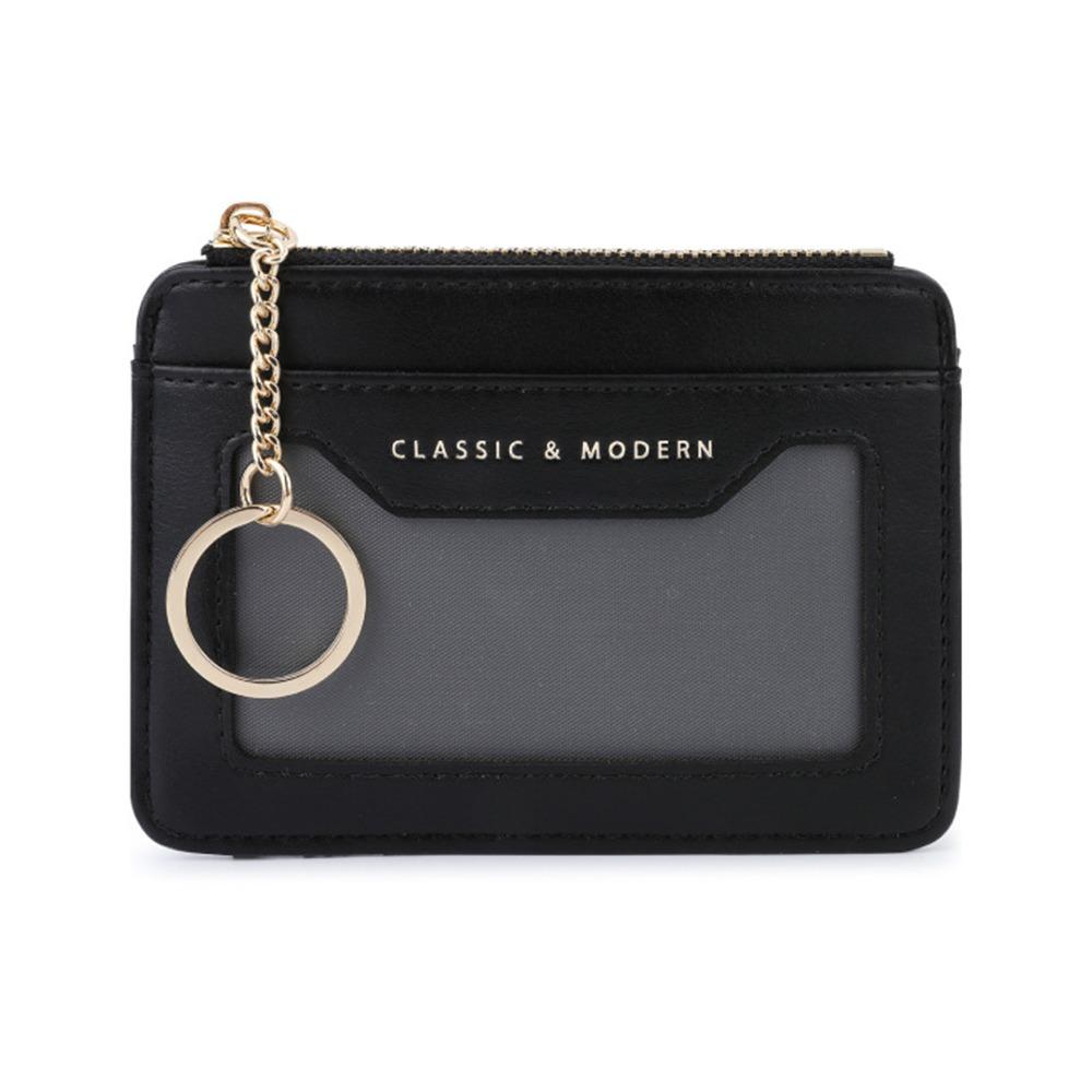 Portable Multi-card Slots Card Bag Keychain Hanging Leather Multi-card Wallet PU Leather Coin Purse Gifts