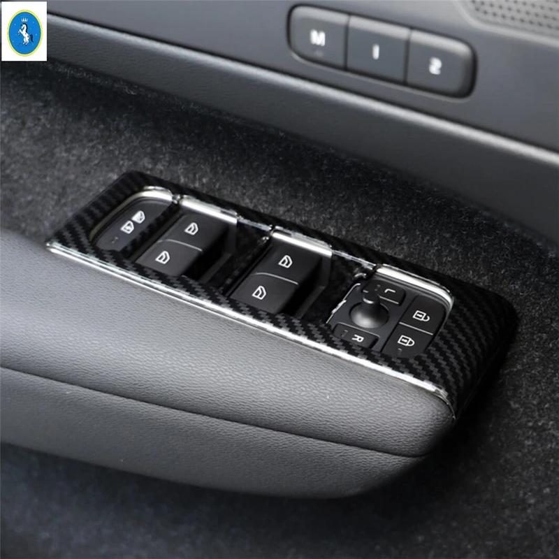 Window Lift Button / A-Pillar Air Outlet / Headlight Switch Cover Trim For Volvo XC40 2018 - 2025 Accessories Carbon Fiber