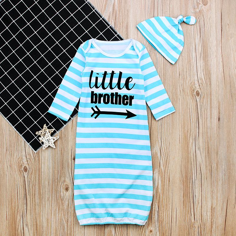 Striped Long-Sleeve Two-Piece Sleeping Bag for Kids - Breathable and Anti-Kick Design