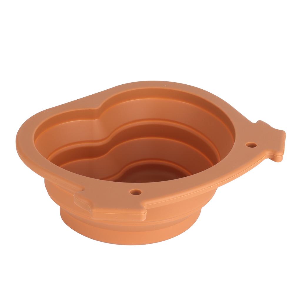 600ml Zusammenfaltbarer Hundenapf Braun Langlebig Multifunktional Faltbar Tragbarer Hundenapf für Wandern Camping