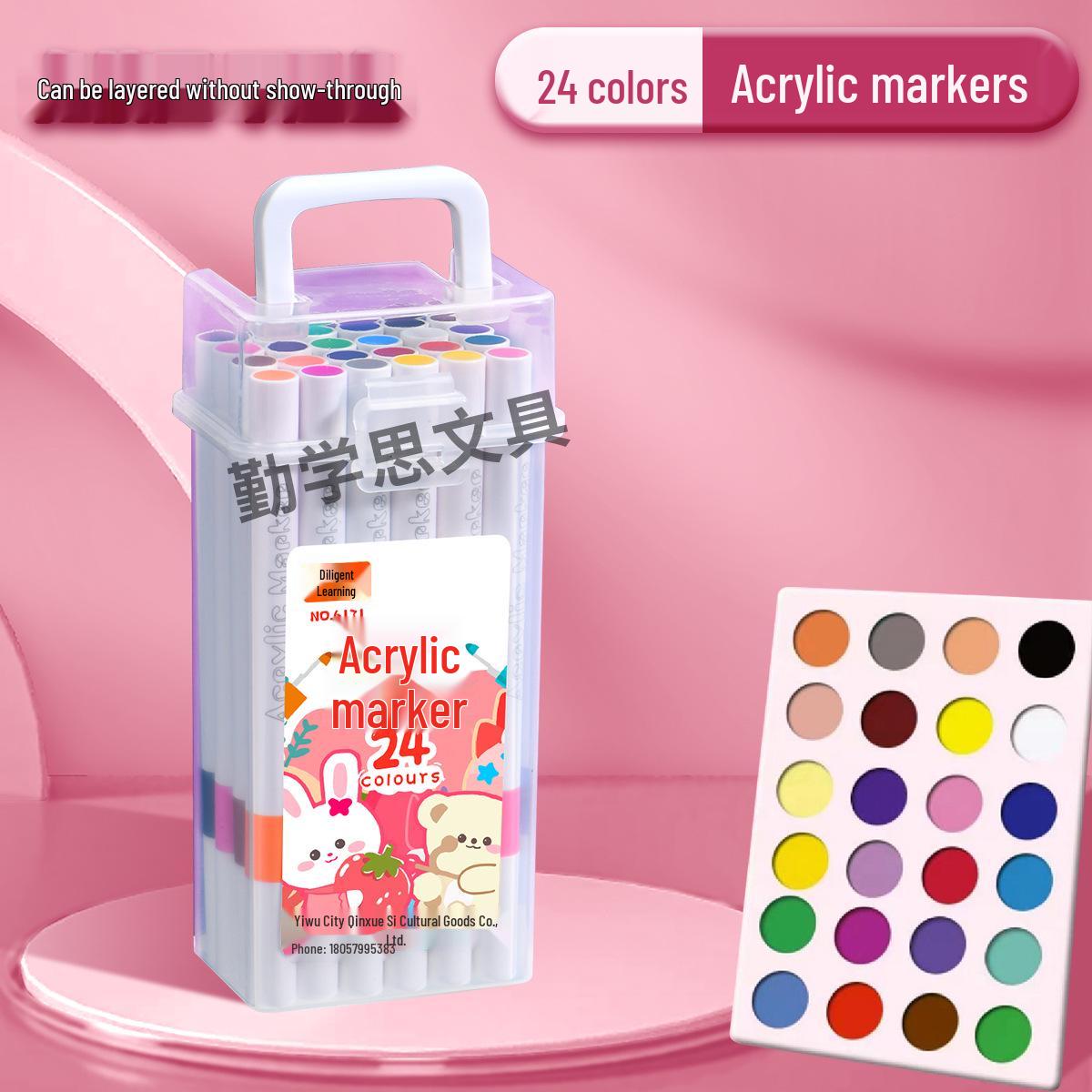 

Acrylic Markers & Washable Colored Pencils Set - Non-Bleeding, Layerable Colors, Ideal for Kids and Students, Kindergarten Use