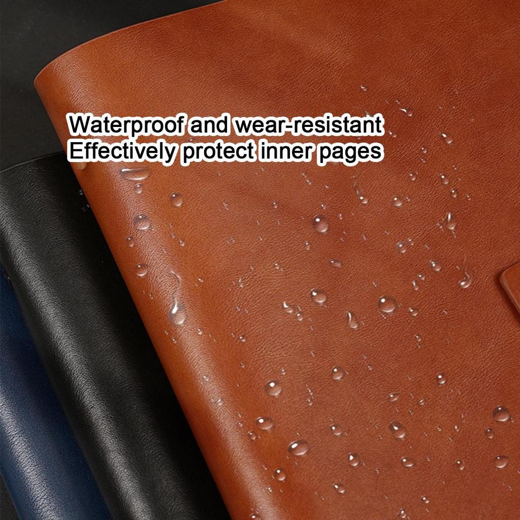A5 Student Leather Loose-leaf Notebook, Work Notepad, Lined/grid/blank Pages, Business Meeting Record Book, Diary, Subject Notes