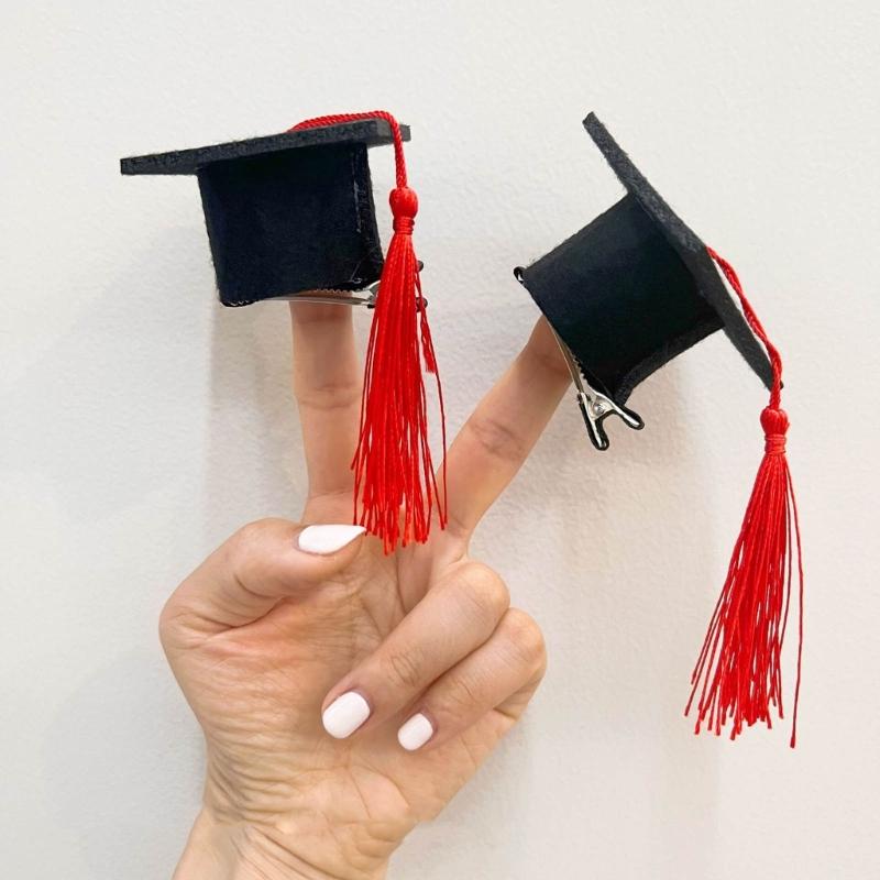 Stylish Graduation Hat Hair Clip Accessory Easy To Use Hair Clip Personalized Duckbill Clip for Headwear Enthusiasts