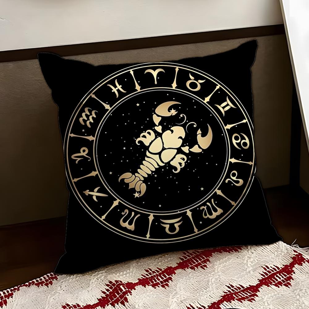 Luxury Twelve Constellation Cushion Cover Reversible Soft Durable Pillow Cover Home  Car MultiScene Use for Daily Comfort