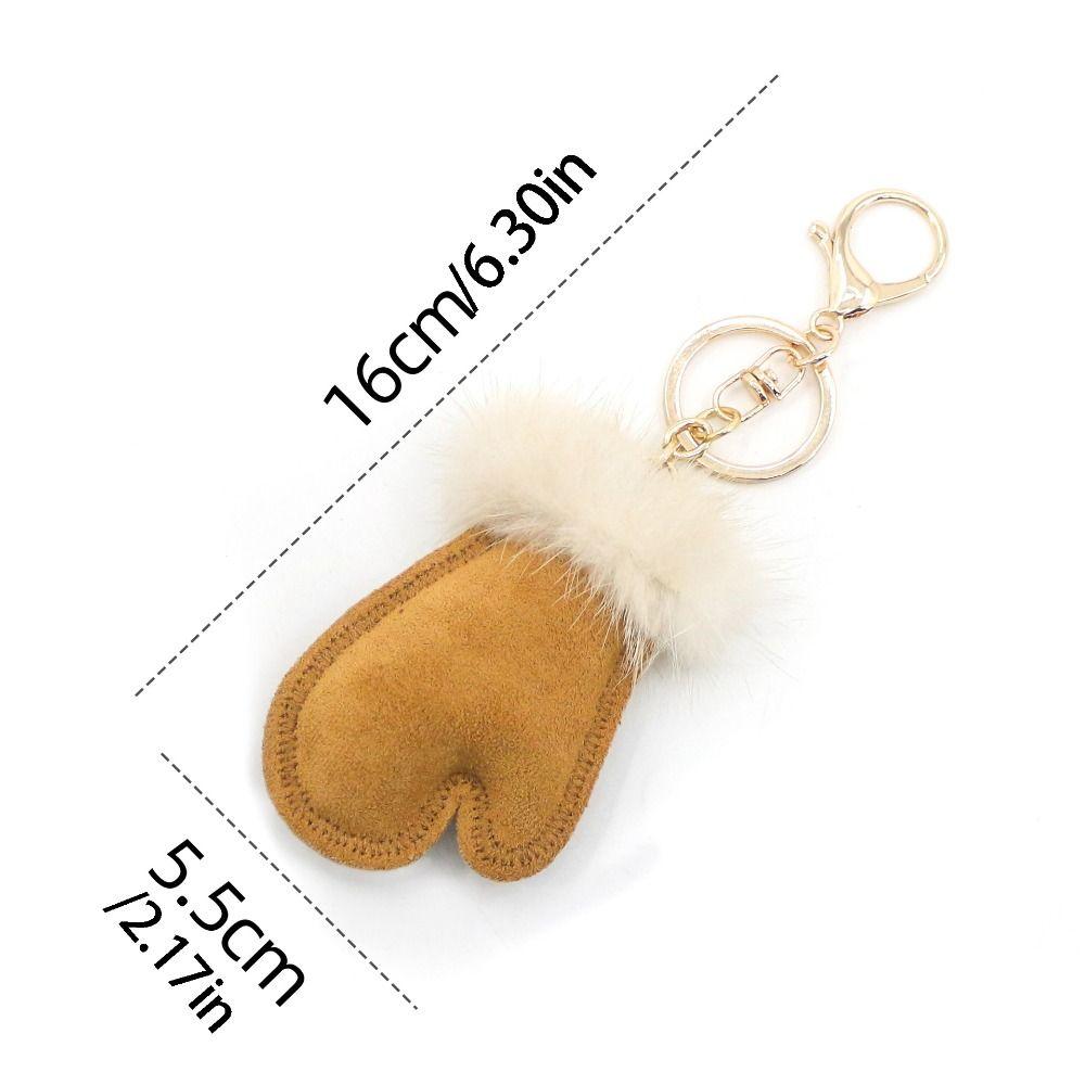 Snow Pu Leather Pendant Fluffy Winter Plush Keyring Fashion Bag Pendant Gifts