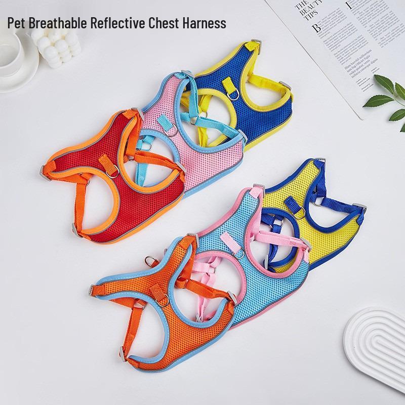 Breathable Reflective Pet Harness Vest with Leash for Cats & Dogs