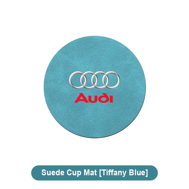 1pcs Suede Car Coaster Mat Water Cup Slots Non-Slip Pad for Audi C5 C6 C7 A4 B6 B8 B7 A6 A3 A5 Q3 Q5 Q7 8P  S3 S5 S1 S4 S2 RS3 RS4 RS5 RS6 RS8