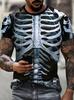 Druk 3D Horror Szkielet Moda Koszulki Cosplay Kostium Kości Streetwear Mężczyźni Kobiety Oversize Krótki Rękaw Koszulki Ubrania