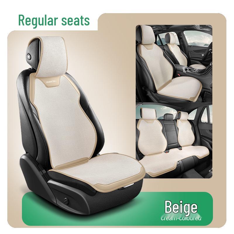 

Breathable All-Season Linen Car Seat Cushion with Waist Support Single-seater бежевий