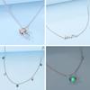 New Copper Necklace Zircon Heart Interlocking Pendant Necklace For Women Wedding Birthday Party Jewelry Gifts