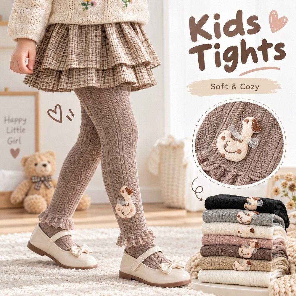 Elastic Waistband Kids Cotton Legging Thin Cotton Lace Trim Tight New Girls Footless Tight Girls