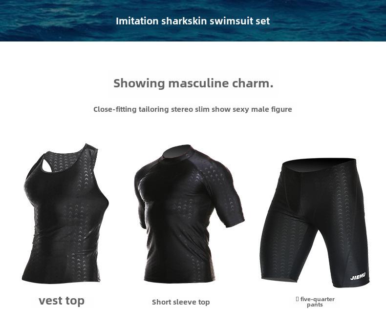 Herren Schnelltrocknende Wasserdichte Badehose - Enganliegende Fünf-Punkt-Bademode