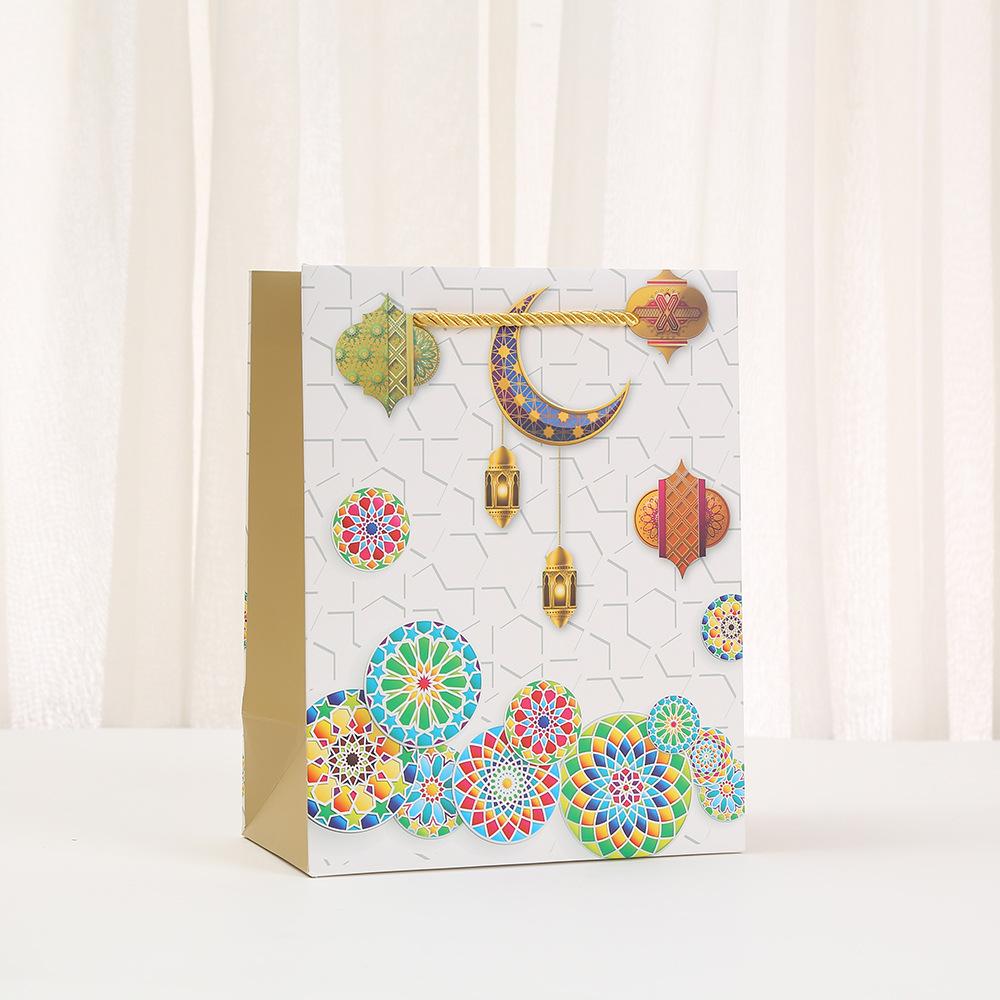 6/10pcs Ramadan Kareem Islamic Gift Bags Decorative Paper Tote Bags with Rope Handles for Presents Party Supplies Packing Candy