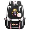Neuer Anime Sailor Moon USB-Schulrucksack für Teenager, Damen- und Herrenmodell, Gurtband-Klapprucksack