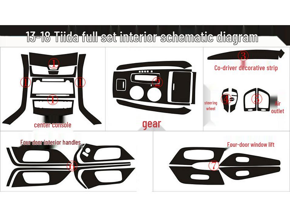 Carbon Fiber Gear Console Sticker for 13-18 Teana Interiors