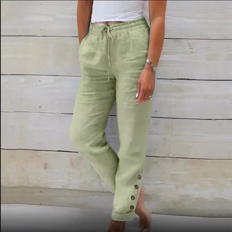 QICED Women's Fashion Casual Solid Color Print Pants & Capris