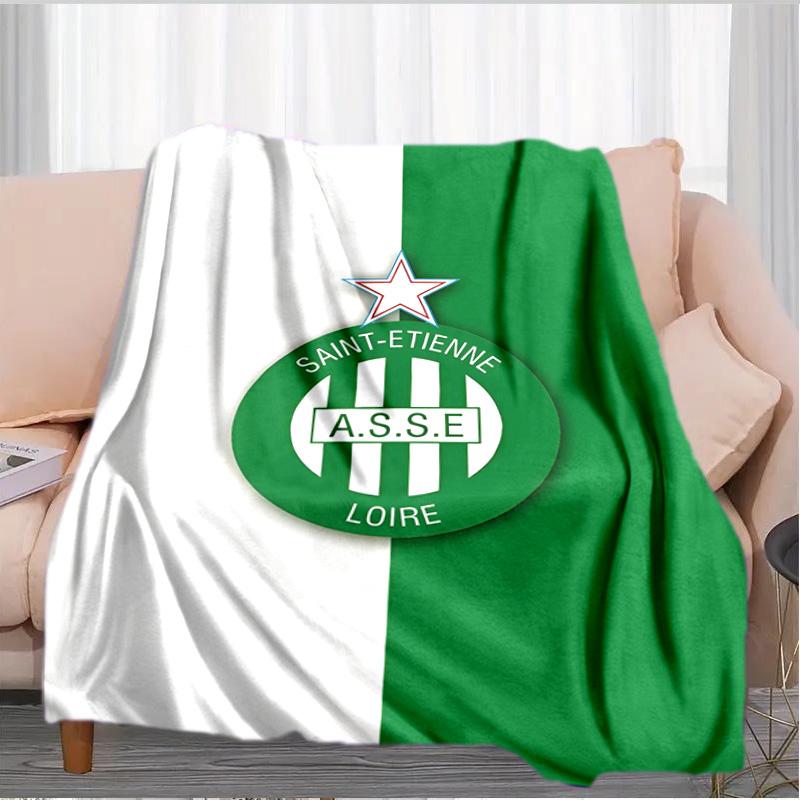Asse Saint-etienne Crest Blanket Suitable for Sofas, Beds, Offices, And Camping - Perfect Gift for Halloween Christmas