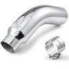 Elbow Exhaust Tip, 101.6mm Inlet, 152.4mm Outlet, 584mm Overall Length, Chrome Turn Down Exhaust Tip with Clamp for Truck/Sedan/Sports Car/SUV