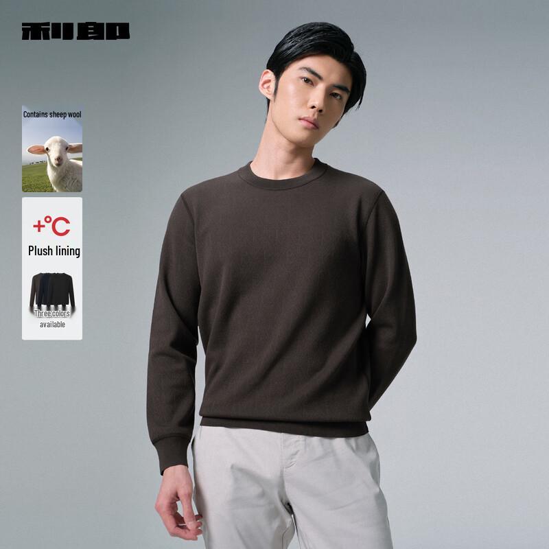 LILANZ Herren Jacquard Rundhals Plus Samt Wollpullover