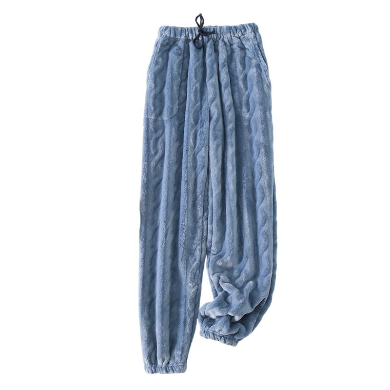

Women s Fashion Fleece Line Thickened Long Pajama Pants XL синий