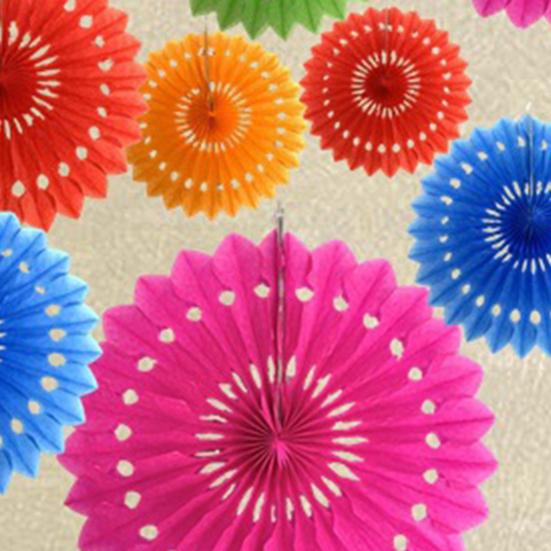 Paper Fan Flower Round Skeleton Scene Setting Props Paper Fans Pinwheels Hanging Flower for Party