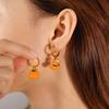 Christmas DIY pumpkin pendant earrings stainless steel gold-plated oil-dripping temperament versatile jewelry women