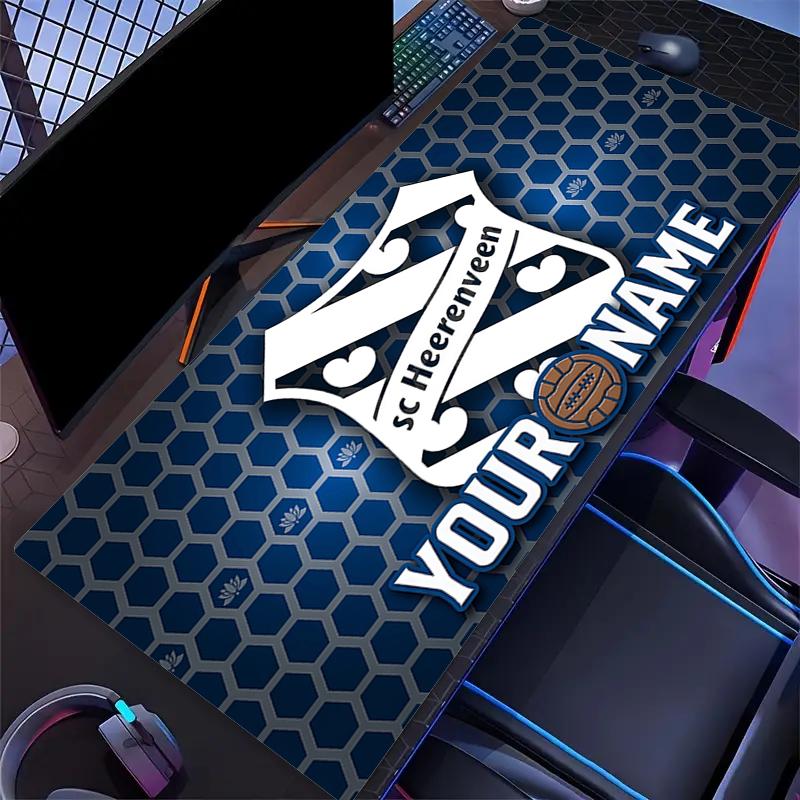Custom Name,SC Heerenveen Mouse Pad, Large Gaming Desk Mat, Non-slip XXL Mousepad for Laptop & Tablet, Mini PC Playmat with Stitched Edges