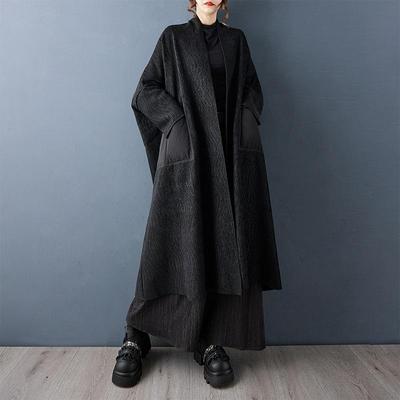 Übergroßer Vintage-Casual-Trenchcoat mit langen Ärmeln für Damen Oberbekleidung