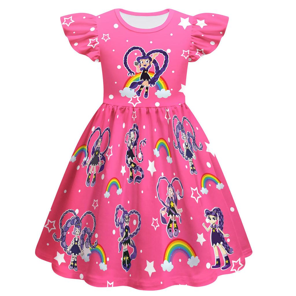 83040 Kids Girls Lily Lovebraids Print Casual A Line Dress