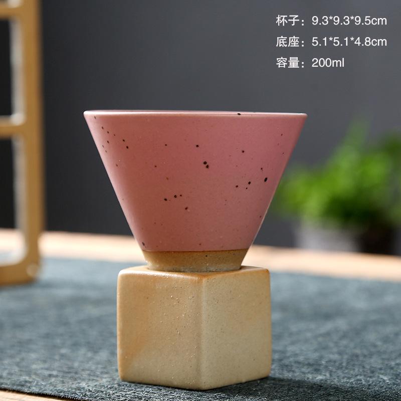 Cana de cafea ceramică în stil japonez, formă de con triunghiular, ceramică, ceașcă de ceai/cafea, retro, cană de apă pentru casă, birou, căni de cafea, nou