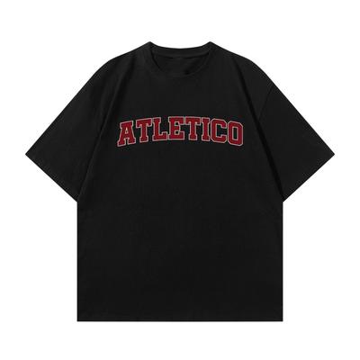 American Vintage College Style Buchstabenlogo Bedrucktes Lässiges Kurzarm-T-Shirt Grafik-T-Shirts