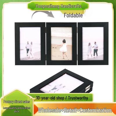Nordic-Style Three-Panel Folding Children's Photo Frame Display