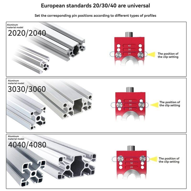 AB34-Aluminiumprofil-Bohrführungsprofile Bohrschablone für Aluminium-Strangpressprofile der Serien 20 30 40