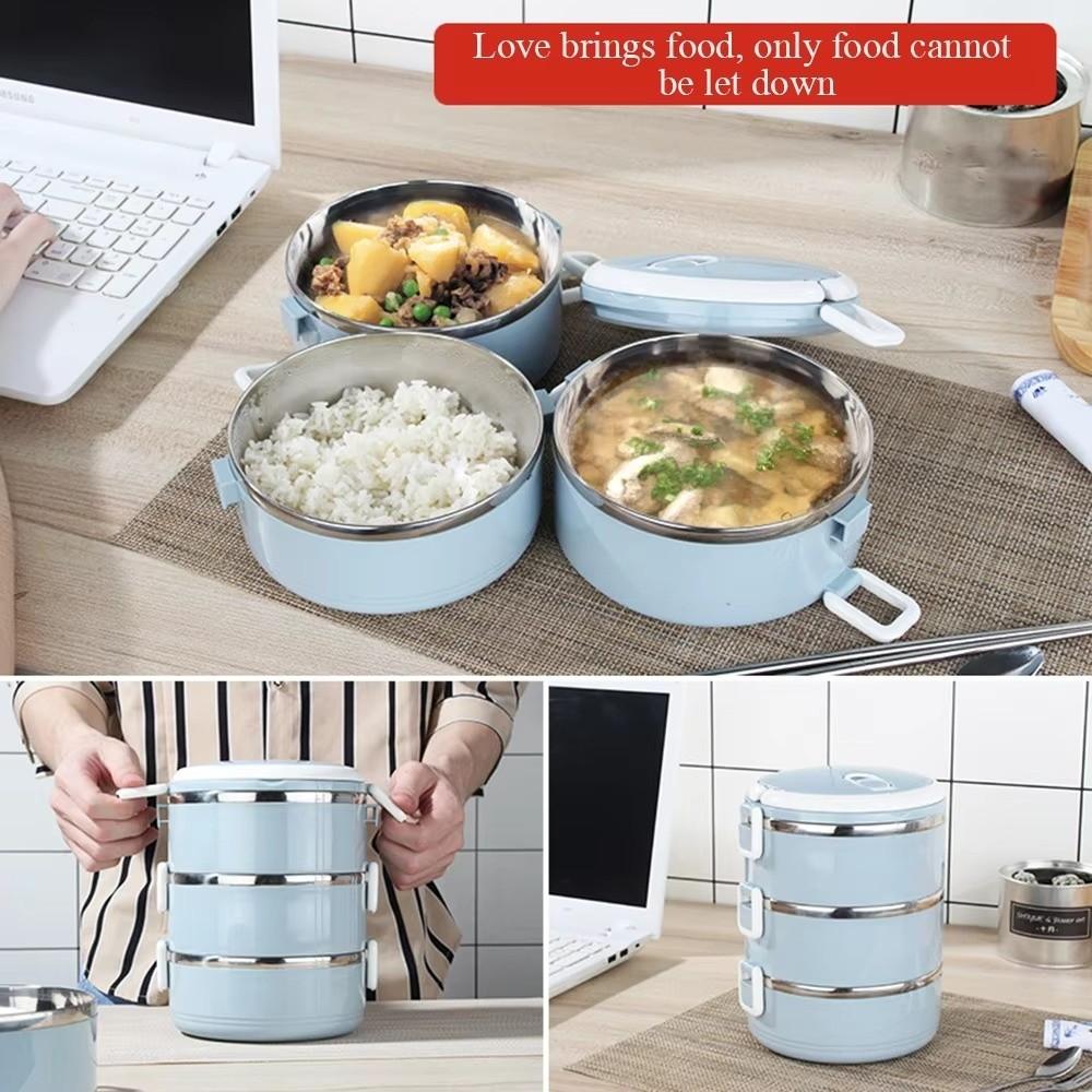 Stainless Steel Food Container Box Round Food Thermal Jar for Students&Office Worker