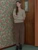 Avang Corduroy Crop Banding Pants - Brown