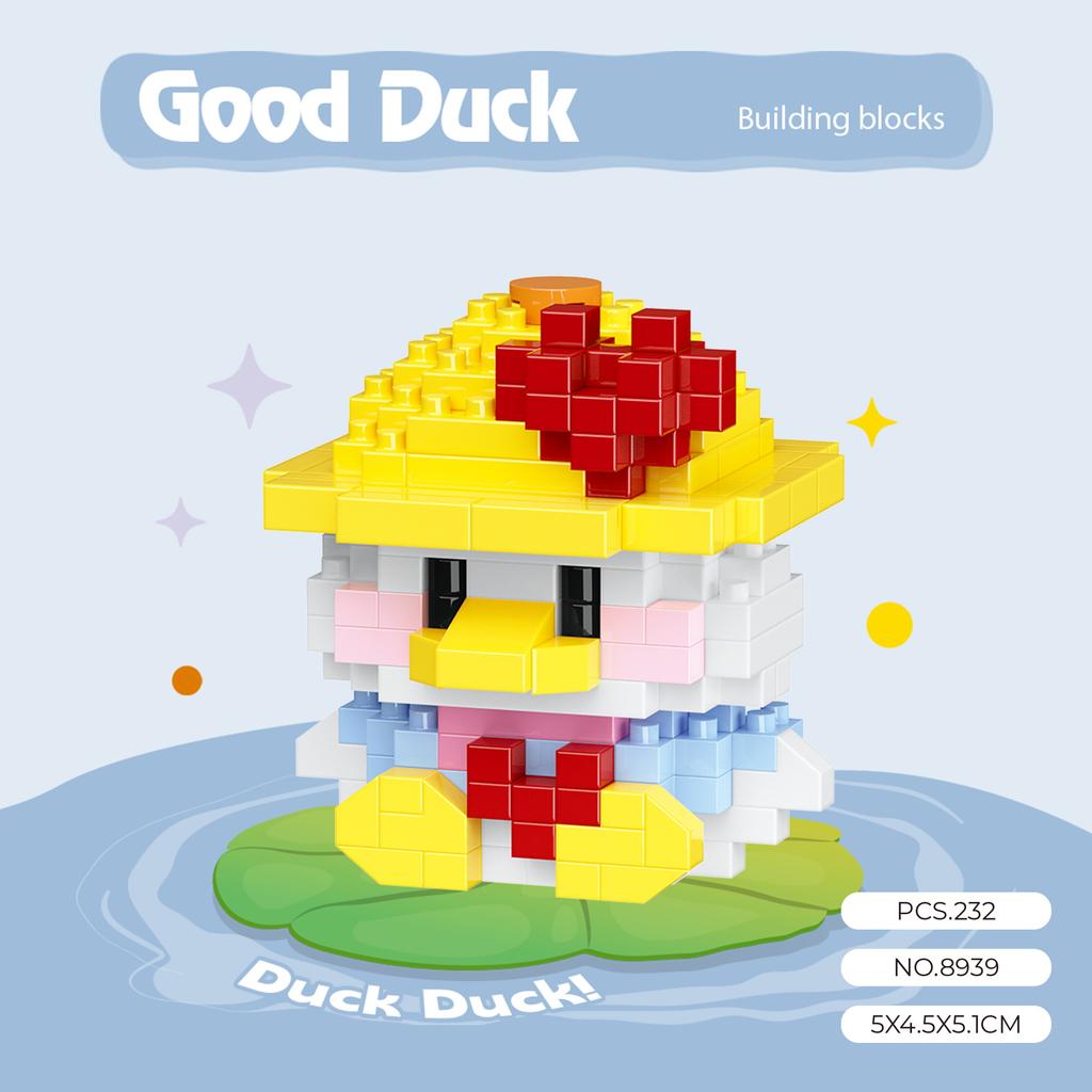 Cute Duck Series Cartoon Building Blocks Kids Toys Micro Blocks Animals Toys DIY Lucky Decorations For New Year