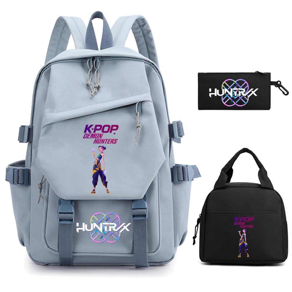 3 Stück/Set Anime Cartoon Kpop Dämonenjäger Bedruckter Rucksack für Teenager Kinder Schüler Große Kapazität Schultasche Mädchen Geschenk Damen Reisetasche Mochila