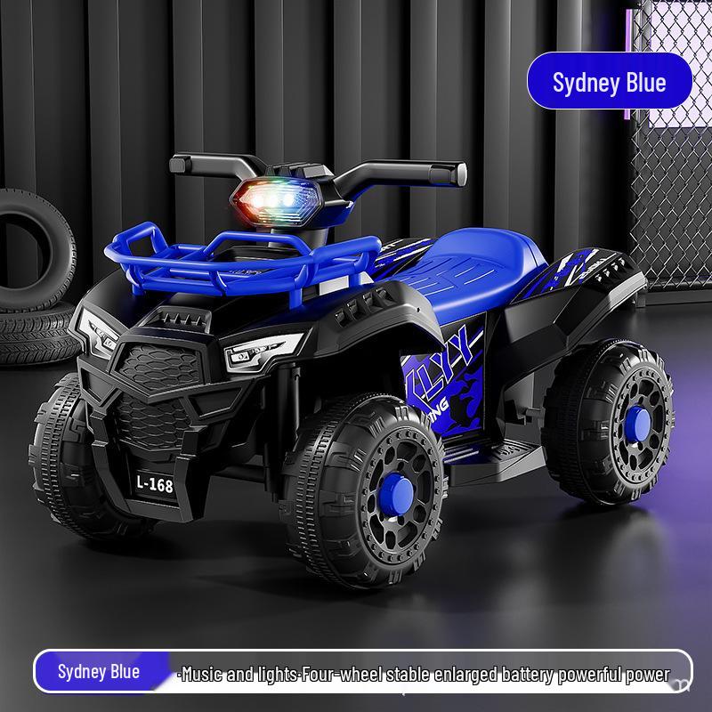 Детский электрический пляжный багги: Внедорожный аккумуляторный автомобиль на 4 колеса для детей от 1 до 3 лет.