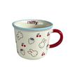 Miffy Rabbit New Handle Ceramic Cup Kawaii Rabbit Print Mark Milk Coffee Cup Fashionable Instagram Style Home Cute Cup