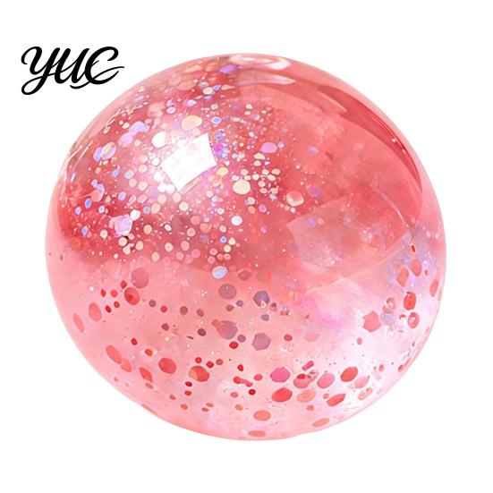 Hand Therapy Exercise Balls Coconut Oil Stress Relief Balls, Squishy Glitter with Colorful Sequins, Office Desk Toys Slow Rising Fidget Toy,