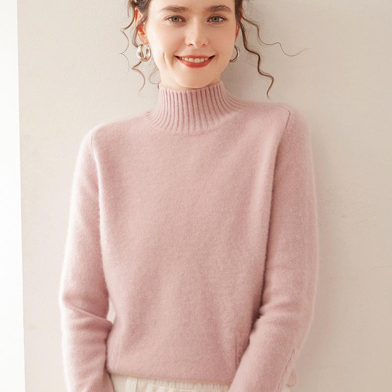 Women's Cashmere Knit Long Sleeve Base Layer - Soft, Warm, and Skin-Friendly for Autumn/Winter