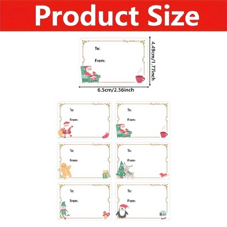 10 Stück/Set Weihnachtsgeschenk-Anhänger Aufkleber An und Von Weihnachts-Namensschild Selbstklebender Weihnachtsaufkleber