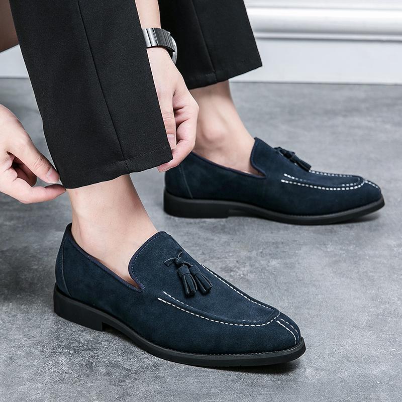 Fashion Spring Suede Men Casual Dress High Quality Loafers Green Monk Shoes for Men Driving Comfortable Slip-On Luxury Designer Shoes