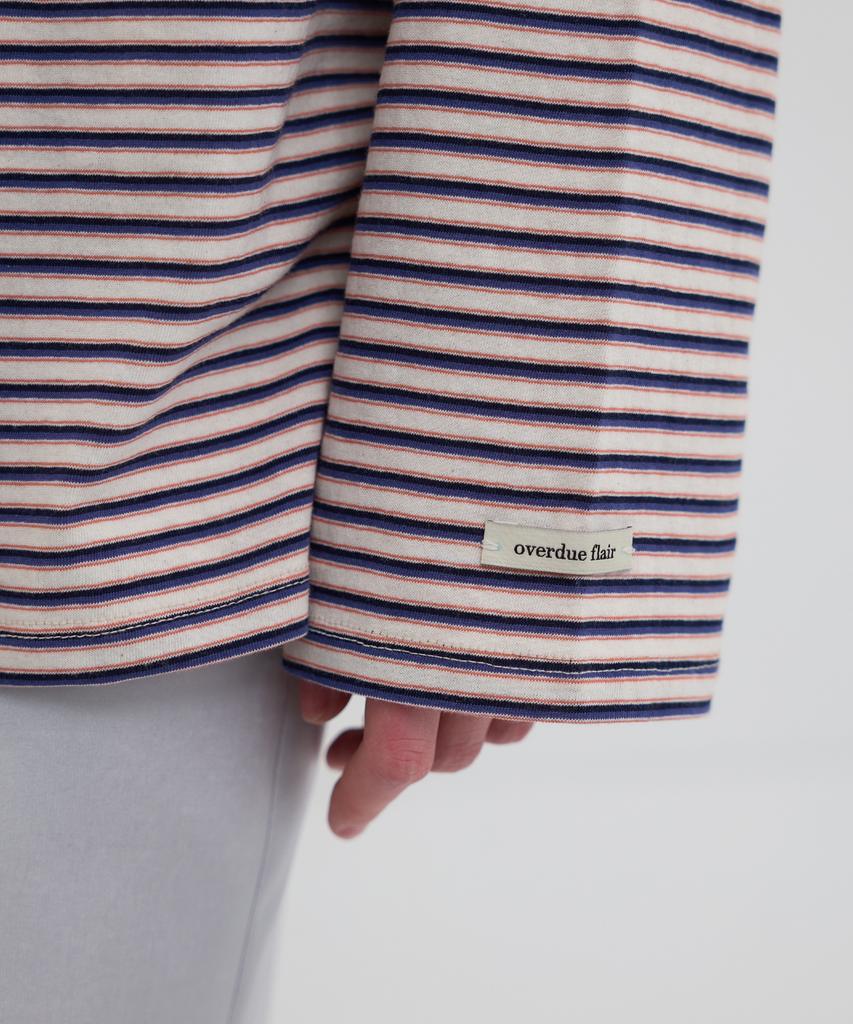 Obeodyupeulleeo Stripe Long Sleeve T-Shirt_Navy
