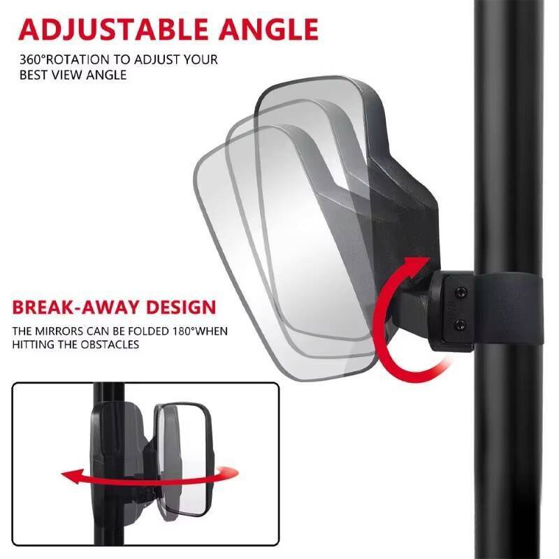 Mirror Rearview 1.75" Shockproof UTV ATV W/ Side Mirror 2" Roll Cages For Can Am For Polaris RZR 800 900 1000 For Yamaha W